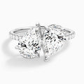 Toi Et Moi Pear and Pear Accented Diamond Engagement Ring In 18K White Gold - Lucenjuri