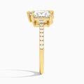 Toi Et Moi Princess and Pear Accented Diamond Engagement Ring In 18K Yellow Gold, Side View