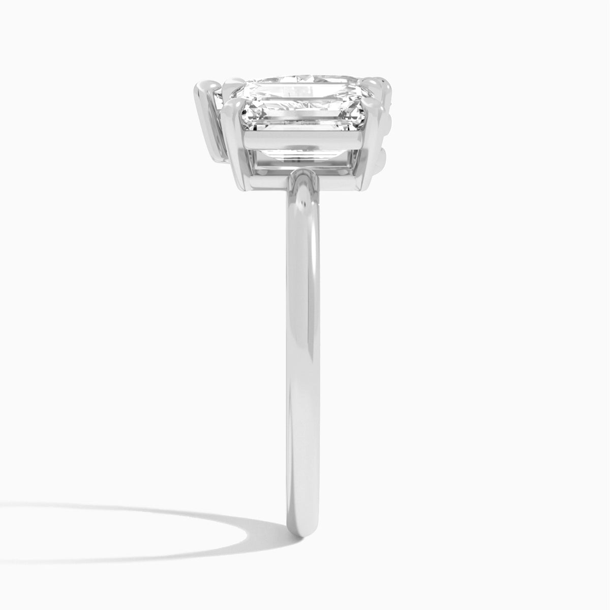 Toi Et Moi Emerald and Pear Diamond Engagement Ring In Platinum, Side View
