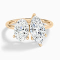 Toi Et Moi Oval and Marquise Diamond Engagement Ring In 14K Rose Gold - Lucenjuri