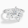 Toi Et Moi Oval and Marquise Diamond Engagement Ring In 14K White Gold - Lucenjuri