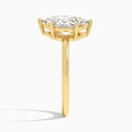 Toi Et Moi Oval and Marquise Diamond Engagement Ring In 14K Yellow Gold, Side View