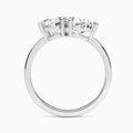 Toi Et Moi Oval and Pear Diamond Engagement Ring In 14K White Gold, Top View