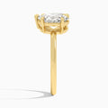 Toi Et Moi Oval and Pear Diamond Engagement Ring In 14K Yellow Gold, Side View