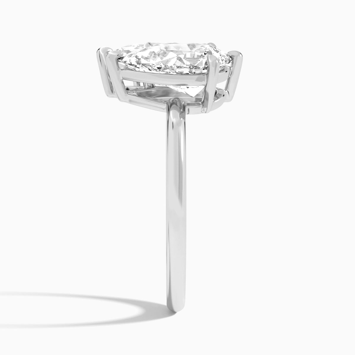 Toi Et Moi Pear and Marquise Diamond Engagement Ring In Platinum, Side View