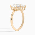 Toi Et Moi Pear and Marquise Diamond Engagement Ring In 14K Rose Gold, Angle View