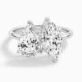 Toi Et Moi Pear and Marquise Diamond Engagement Ring In 18K White Gold - Lucenjuri