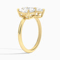 Toi Et Moi Pear and Marquise Diamond Engagement Ring In 18K Yellow Gold, Angle View