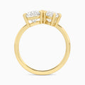 Toi Et Moi Pear and Marquise Diamond Engagement Ring In 14K Yellow Gold, Top View