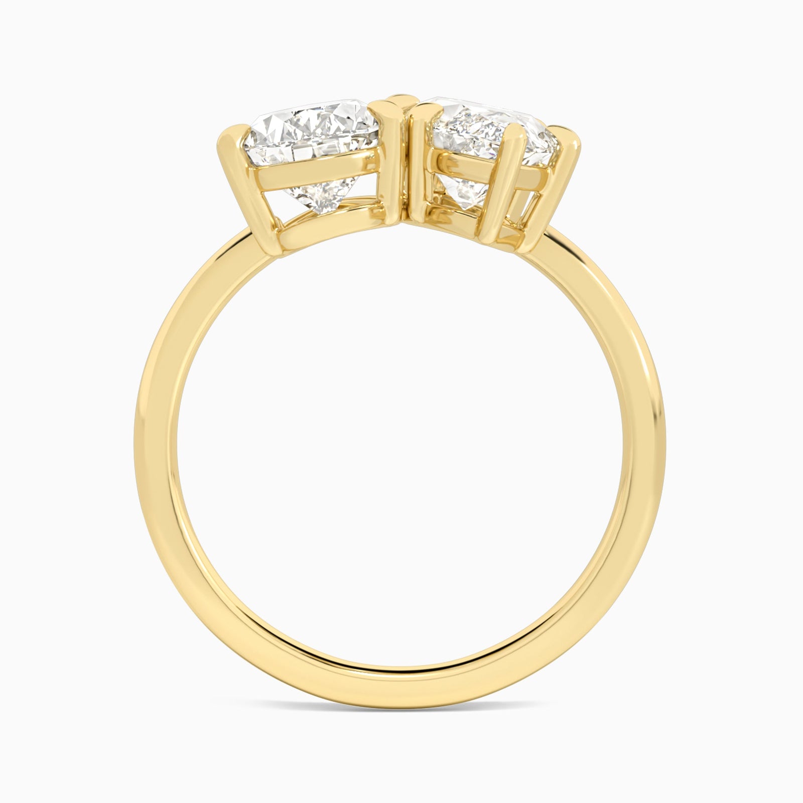 Toi Et Moi Pear and Marquise Diamond Engagement Ring In 18K Yellow Gold, Top View