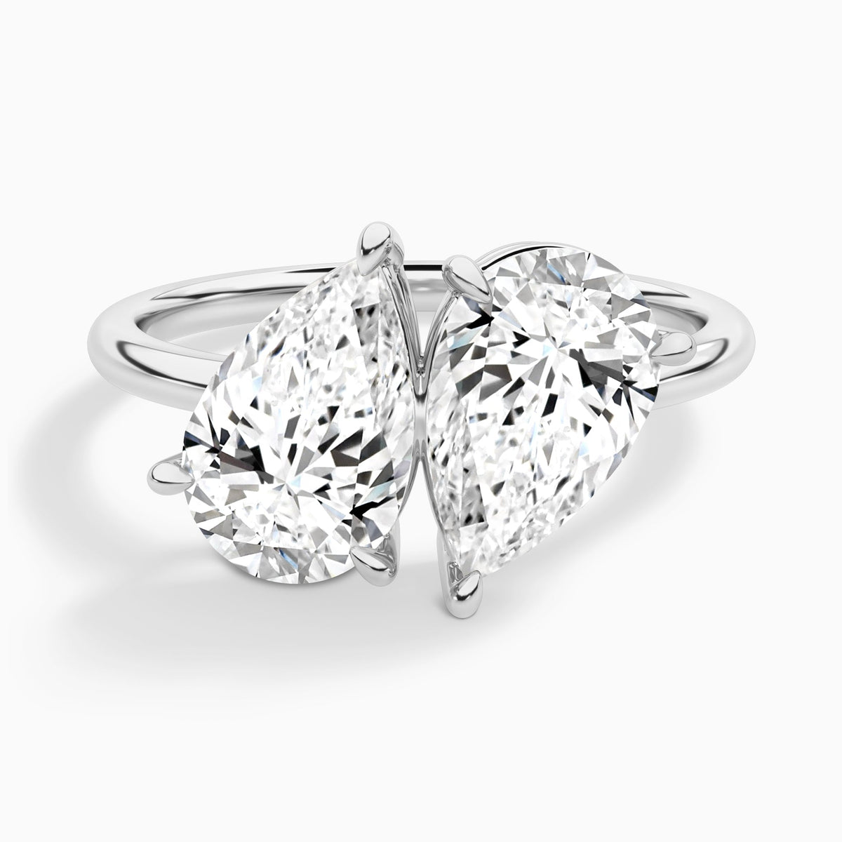Toi Et Moi Pear and Pear Diamond Engagement Ring In Platinum - Lucenjuri