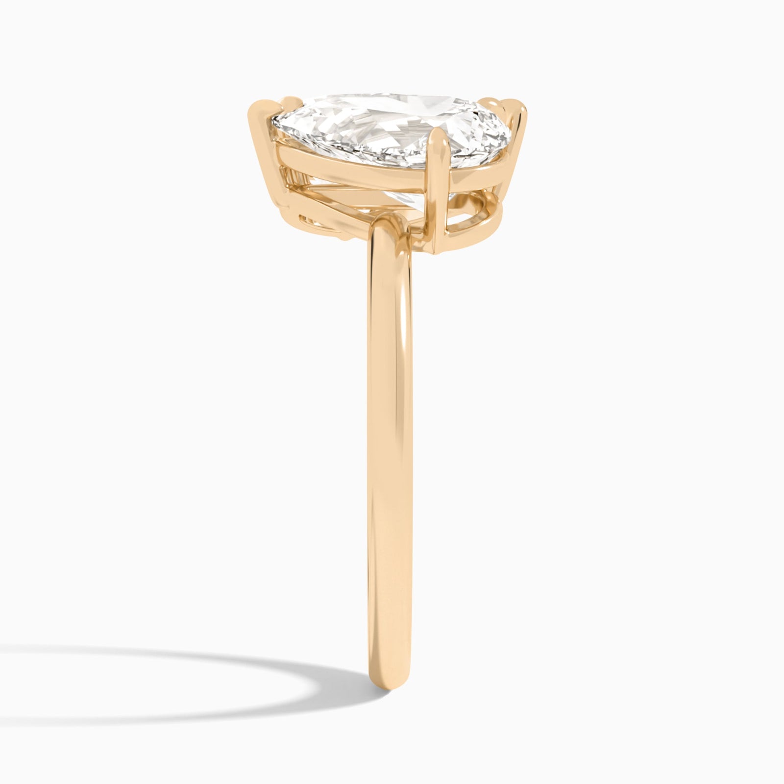 Toi Et Moi Pear and Pear Diamond Engagement Ring In 14K Rose Gold, Side View