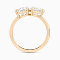 Toi Et Moi Pear and Pear Diamond Engagement Ring In 14K Rose Gold, Top View