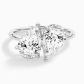 Toi Et Moi Pear and Pear Diamond Engagement Ring In 18K White Gold - Lucenjuri