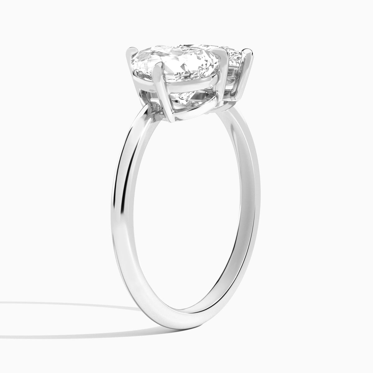 Toi Et Moi Pear and Pear Diamond Engagement Ring In 14K White Gold, Angle View