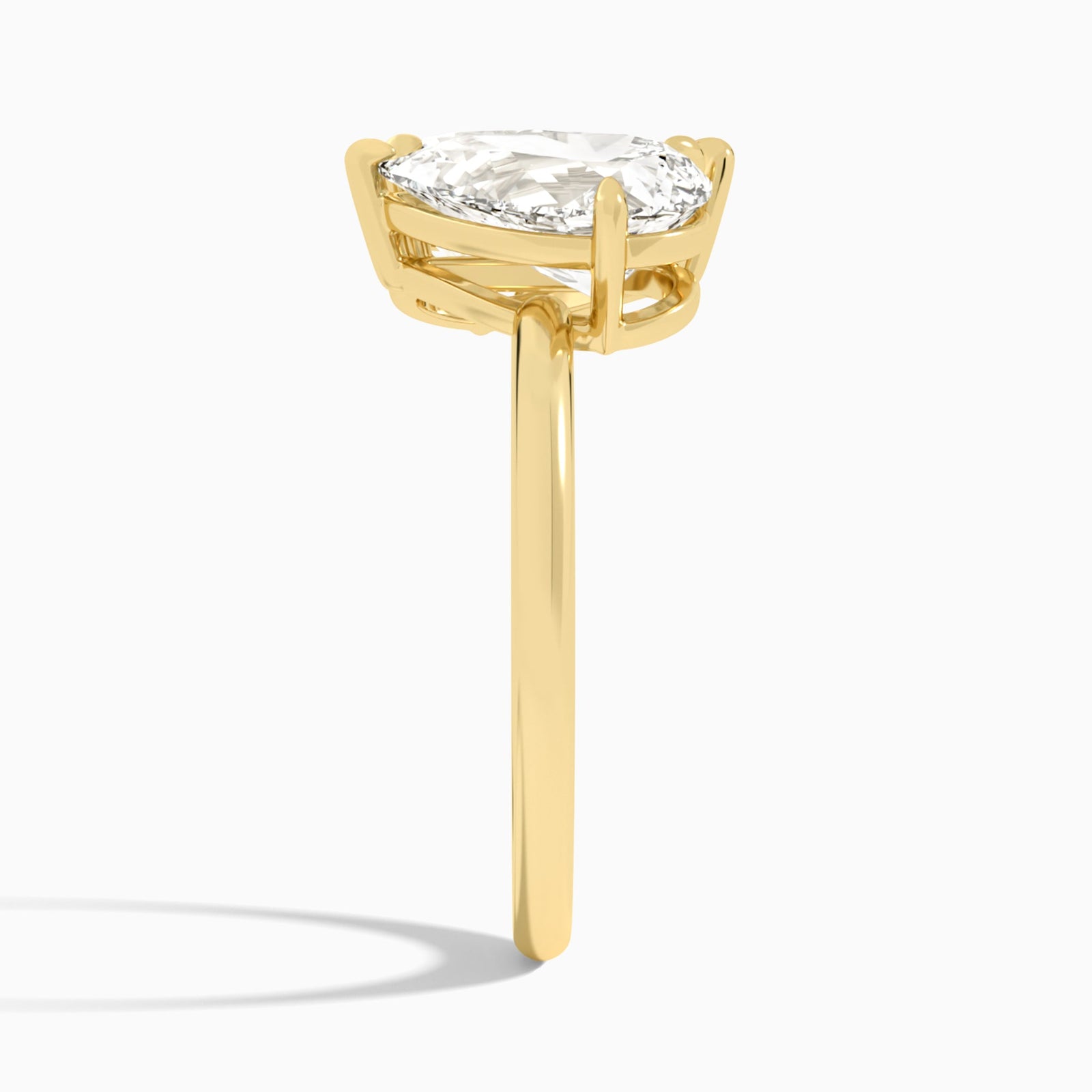 Toi Et Moi Pear and Pear Diamond Engagement Ring In 18K Yellow Gold, Side View