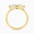 Toi Et Moi Pear and Pear Diamond Engagement Ring In 18K Yellow Gold, Top View