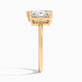 Toi Et Moi Radiant and Pear Diamond Engagement Ring In 14K Rose Gold, Side View