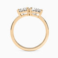 Toi Et Moi Radiant and Pear Diamond Engagement Ring In 14K Rose Gold, Top View