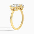 Toi Et Moi Radiant and Pear Diamond Engagement Ring In 18K Yellow Gold, Angle View