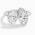 Bezel Toi Et Moi Oval and Marquise Diamond Engagement Ring In Platinum - Lucenjuri