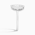 Bezel Toi Et Moi Oval and Marquise Diamond Engagement Ring In Platinum, Side View