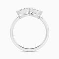 Bezel Toi Et Moi Oval and Marquise Diamond Engagement Ring In Platinum, Top View