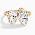 Bezel Toi Et Moi Oval and Marquise Diamond Engagement Ring In 14K Rose Gold - Lucenjuri