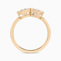 Bezel Toi Et Moi Oval and Marquise Diamond Engagement Ring In 14K Rose Gold, Top View