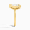 Bezel Toi Et Moi Oval and Marquise Diamond Engagement Ring In 14K Yellow Gold, Side View