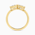 Bezel Toi Et Moi Oval and Marquise Diamond Engagement Ring In 14K Yellow Gold, Top View
