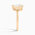 Bezel Toi Et Moi Oval and Pear Diamond Engagement Ring In 14K Rose Gold, Side View