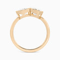 Bezel Toi Et Moi Pear and Marquise Diamond Engagement Ring In 14K Rose Gold, Top View