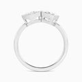 Bezel Toi Et Moi Pear and Marquise Diamond Engagement Ring In 14K White Gold, Top View