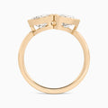 Bezel Toi Et Moi Pear and Pear Diamond Engagement Ring In 14K Rose Gold, Top View
