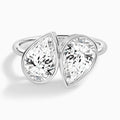 Bezel Toi Et Moi Pear and Pear Diamond Engagement Ring In 14K White Gold - Lucenjuri