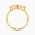 Bezel Toi Et Moi Pear and Pear Diamond Engagement Ring In 14K Yellow Gold, Top View