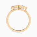 Bezel Toi Et Moi Radiant and Pear Diamond Engagement Ring In 14K Rose Gold, Top View