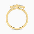 Bezel Toi Et Moi Radiant and Pear Diamond Engagement Ring In 14K Yellow Gold, Top View