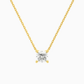 Product Video for Cushion Solitaire Lab Grown Diamond Necklace In 18K Yellow Gold