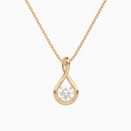 Lab Grown Diamond Round Solitaire Twist Pendant Necklace
