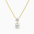Product Video for Duo Drop Round and Oval Lab Grown Diamond Necklace In 18K Yellow Gold