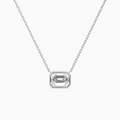 Product Video for Bezel Solitaire Emerald Lab Grown Diamond Necklace In 18K White Gold