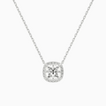 Product Video for Cushion Halo Lab Grown Diamond Necklace In Platinum