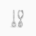 Pear Luxe Drop Huggie Hoop Earrings
