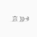 Princess Solitaire 4-Prong Diamond Stud Earrings