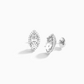 Marquise Halo Diamond Stud Earrings