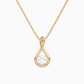 Lab Grown Diamond Cushion Solitaire Twist Pendant Necklace