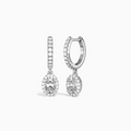 Oval Luxe Drop Huggie Hoop Earrings