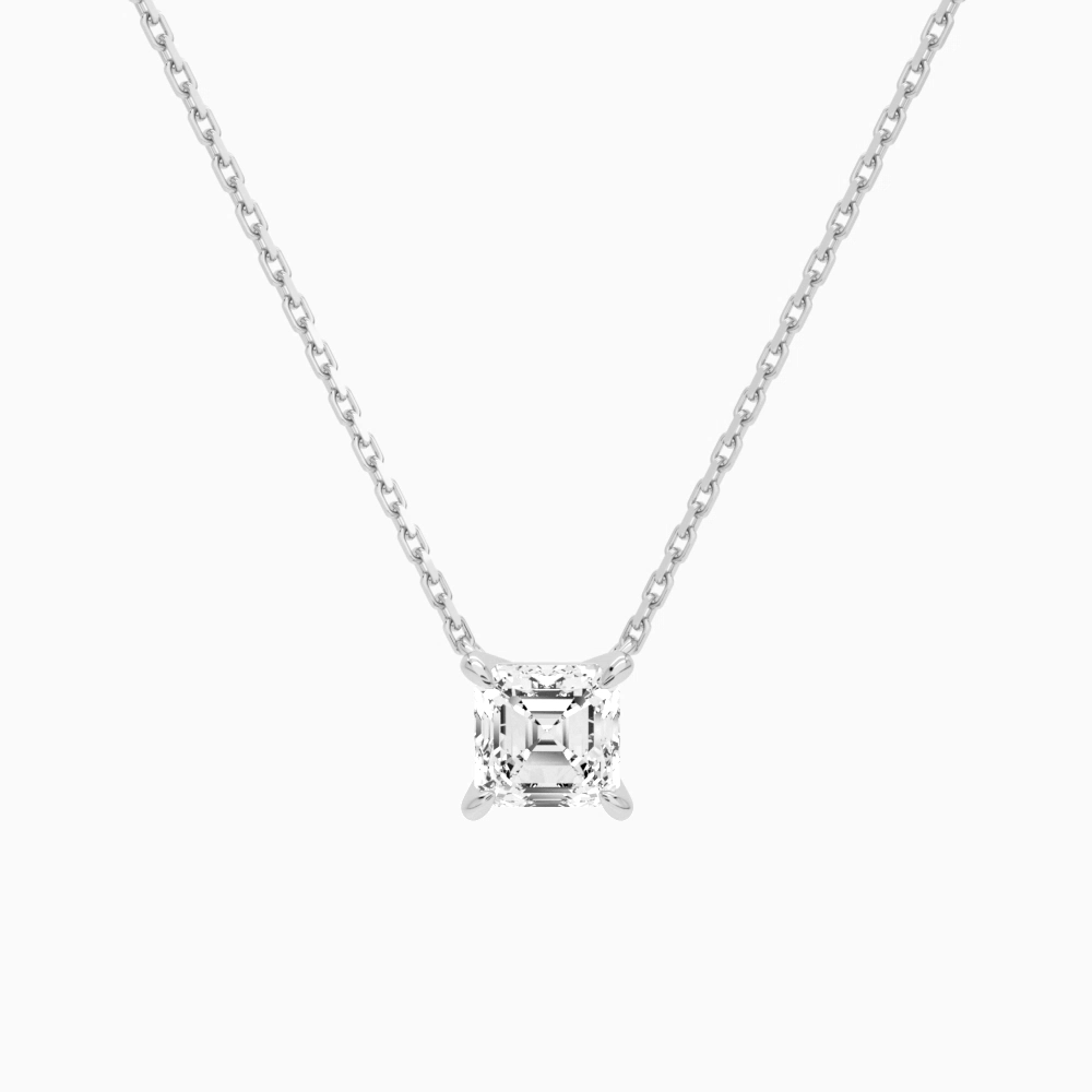 Product Video for Asscher Solitaire Lab Grown Diamond Necklace In Platinum